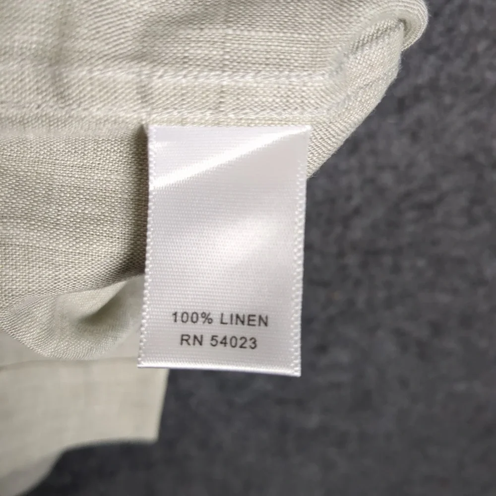 Banana Republic Mens XL Slim Fit Italian Linen Short Sleeve Button Up Shirt Tan
